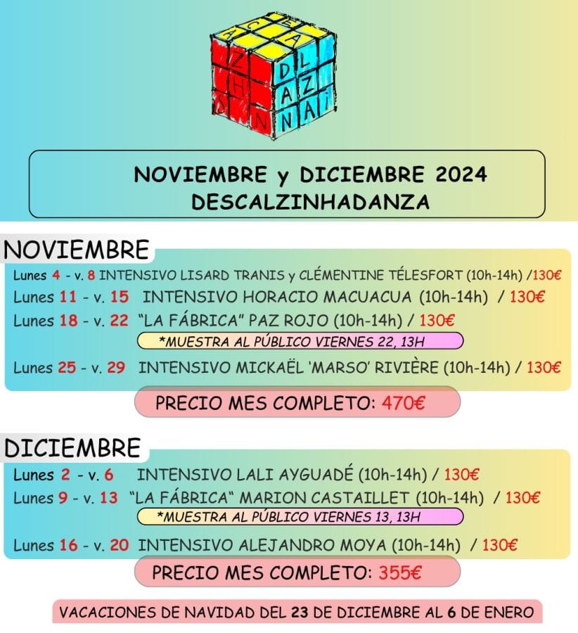 Noviembre y diciembre en Descalzinhadanza temporada 2024-2025