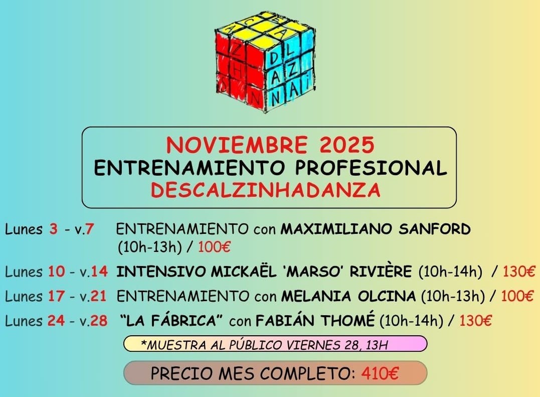 ENTRENAMIENTO PROFESIONAL NOVIEMBRE 2025 en DESCALZINHADANZA