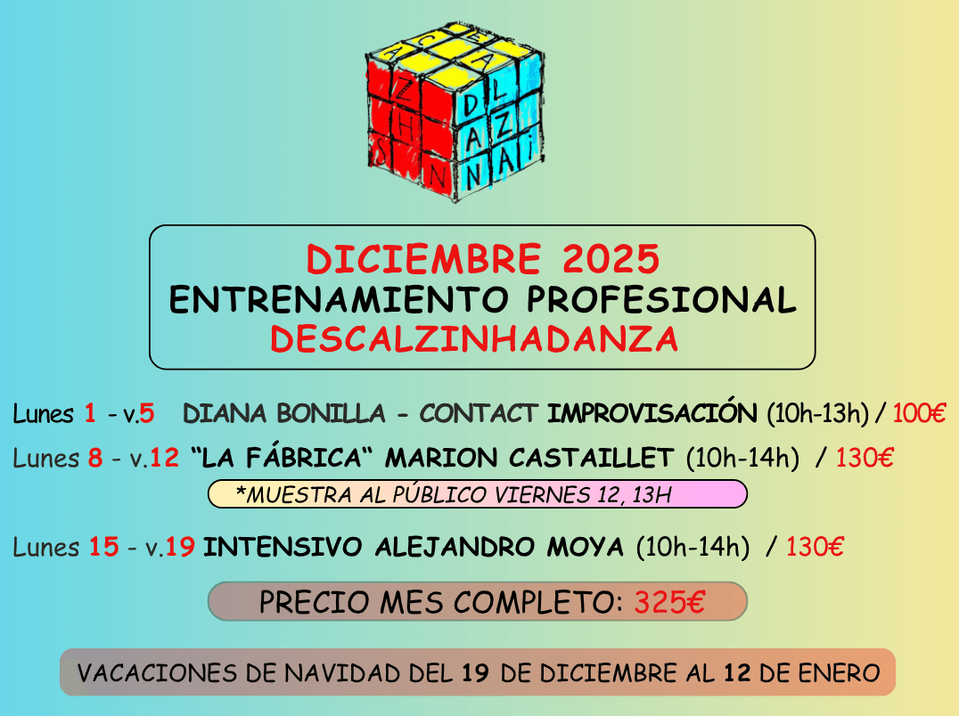 ENTRENAMIENTO PROFESIONAL DICIEMBRE 2025 en DESCALZINHADANZA